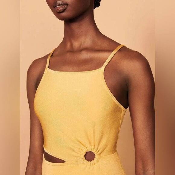 Sandro Ajá Orange Gradient Front Ring Midi Dress - Picture 8 of 10